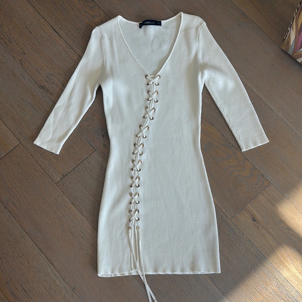 Zara Knit Lace-Up Dress